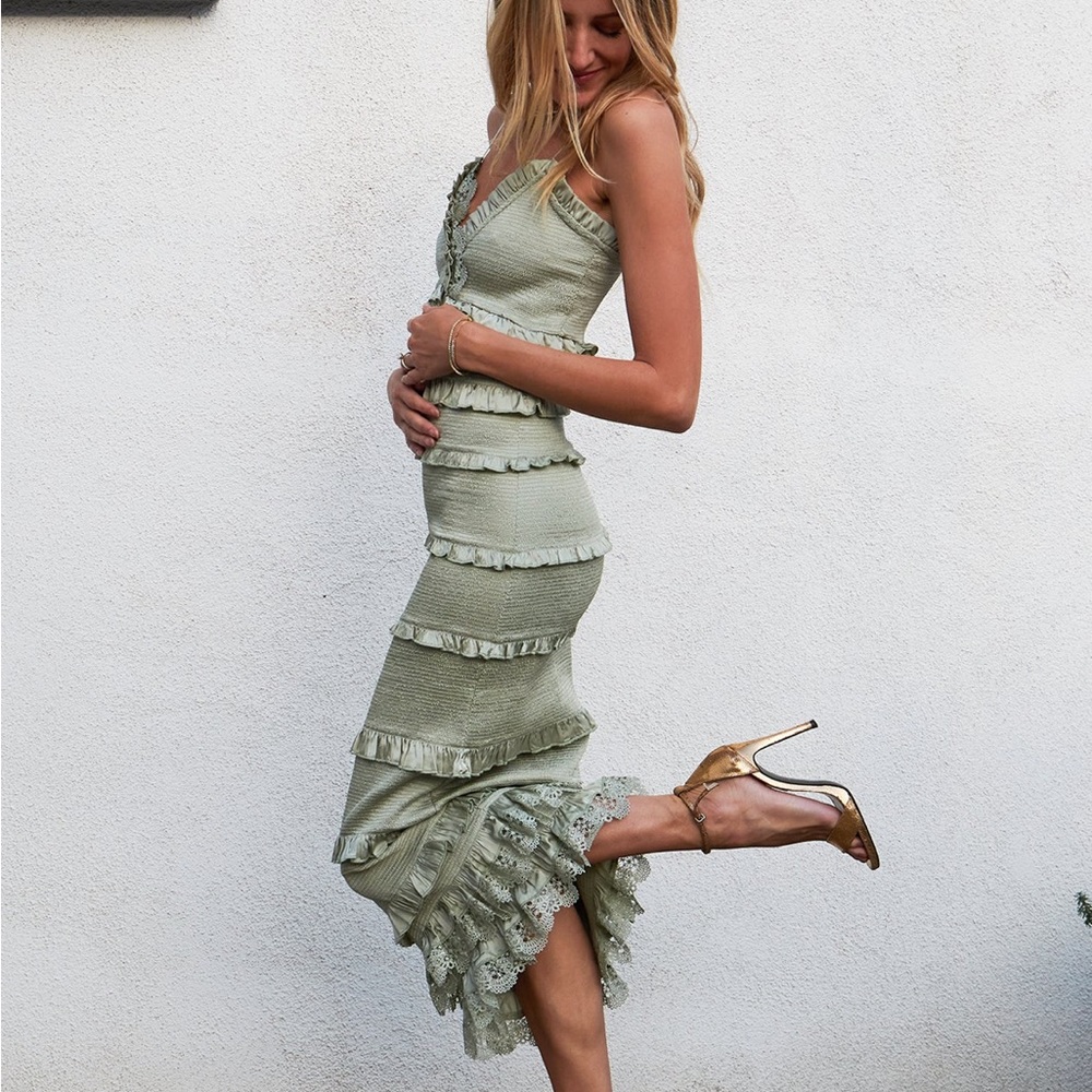 V Chapman Narcisse Dress in Sage